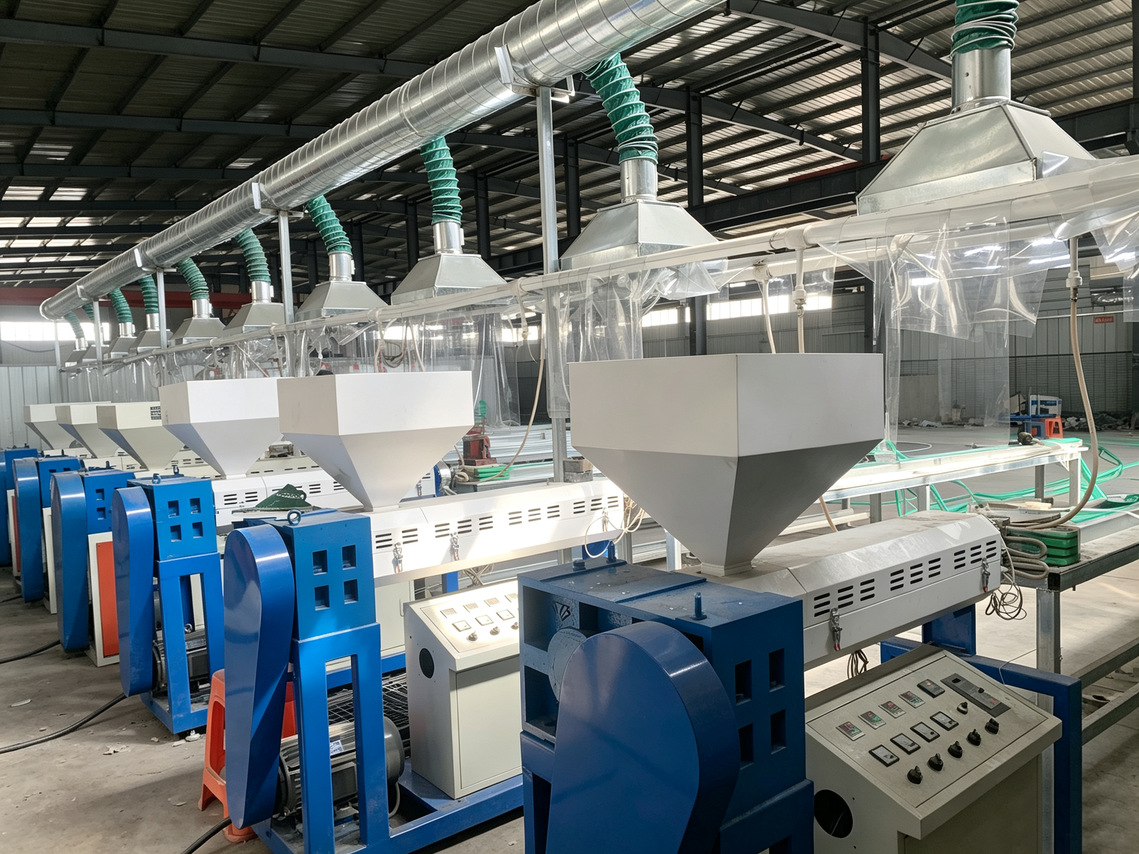 Engineering plastic extrusion processing line