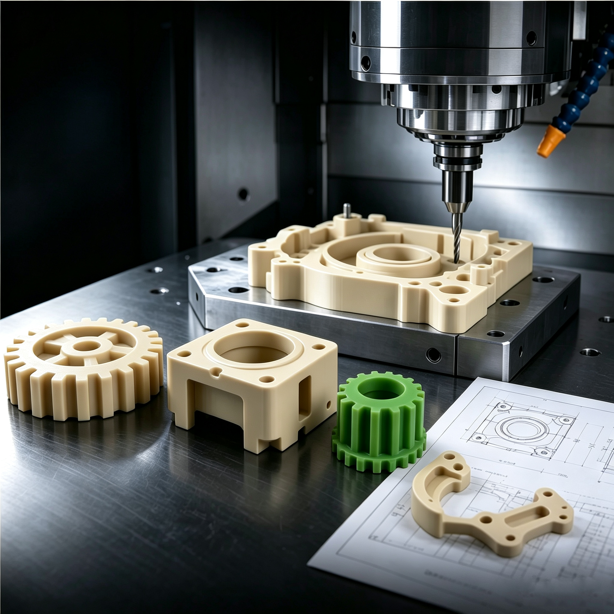 CNC machining of custom precision engineering plastic parts